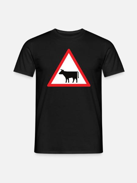 Attention cow! - Men's T-Shirt - black