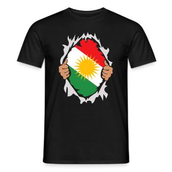 Kurdistan Flagge - Männer T-Shirt - Schwarz - Vorne - AI Model Male 178 light (178cm)