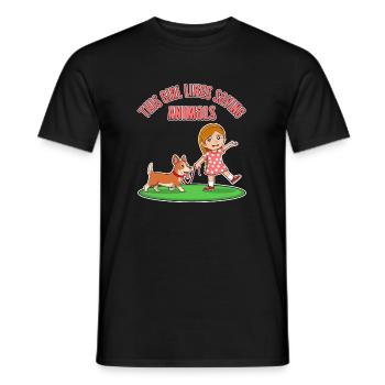 Citation drôle fille aime sauver des animaux chats - T-shirt homme - noir - Devant - AI Model Male 178 light (178cm)