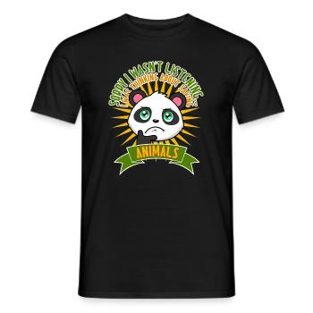 Animal Welfare Funny Quote Saving Cute Animals - Men's T-Shirt - black - Front - AI Model Male 178 light (178cm)