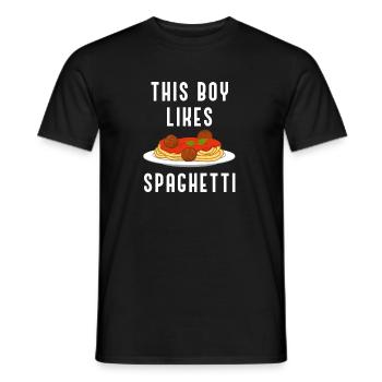 Boy Likes Spaghetti Cuisine italienne Pâtes - T-shirt homme - noir - Devant - AI Model Male 178 light (178cm)