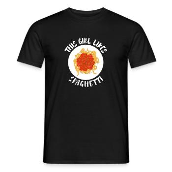 Manger Spaghetti Pâtes Chef Cuisine italienne - T-shirt homme - noir - Devant - AI Model Male 178 light (178cm)