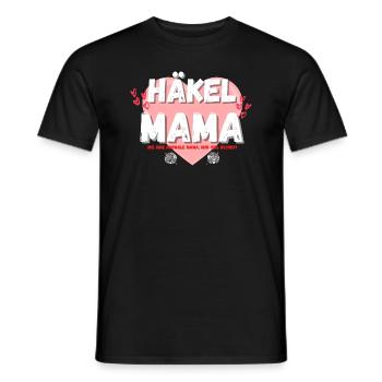 Häkelmama! Häkeln Mutter rosa Herz rot Herzen - Männer T-Shirt - Schwarz - Vorne - AI Model Male 178 light (178cm)