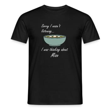 Soupe Miso Nouilles Ramen Nourriture Japonaise - T-shirt homme - noir - Devant - AI Model Male 178 light (178cm)