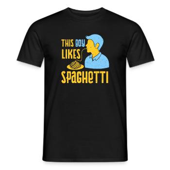 Boy Likes Spaghetti Cuisine italienne Pâtes - T-shirt homme - noir - Devant - AI Model Male 178 light (178cm)