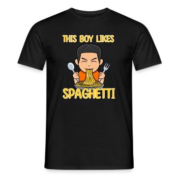 Junge mag Spaghetti Italienische Nudeln Food Chef - Männer T-Shirt - Schwarz - Vorne - AI Model Male 178 light (178cm)