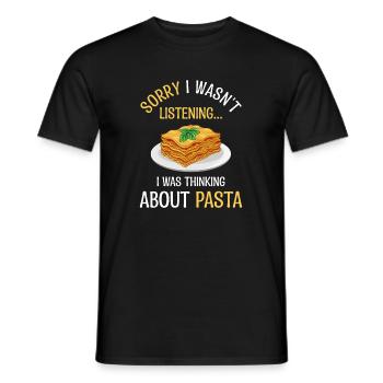 Denken Sie an Pasta Ironic Italienischer - Männer T-Shirt - Schwarz - Vorne - AI Model Male 178 light (178cm)