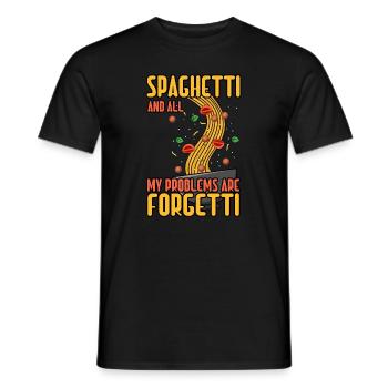 Spaghetti Make Problem Forgetti Pasta Italian Food - Men's T-Shirt - black - Front - AI Model Male 178 light (178cm)