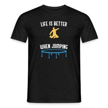 Trampoline Jumping Bounce Hobby Trampolinist - Men's T-Shirt - black - Front - AI Model Male 178 light (178cm)