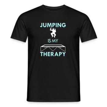 Jumping as Therapy Trampolinist Hobby Sports - Men's T-Shirt - black - Front - AI Model Male 178 light (178cm)
