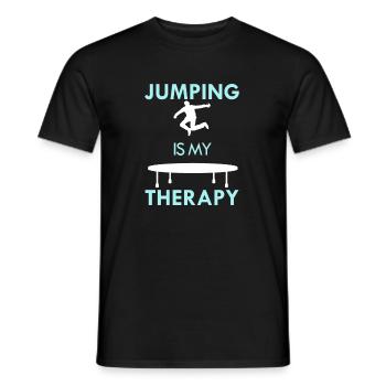 Jumping as Therapy Hobby Sports Trampolinist - Men's T-Shirt - black - Front - AI Model Male 178 light (178cm)