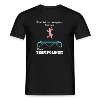 Trampolinist Funny Saying Trampoline Jumping - Men's T-Shirt - black - Front - AI Model Male 178 light (178cm)