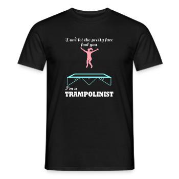 Jumping Trampoline Hobby Sports Trampolinist - Men's T-Shirt - black - Front - AI Model Male 178 light (178cm)