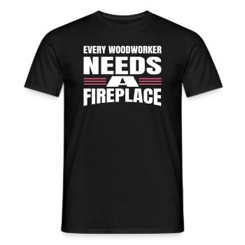 wood funny birthday present idea carpenter tshirts - Men's T-Shirt - black - Front - AI Model Male 178 light (178cm)