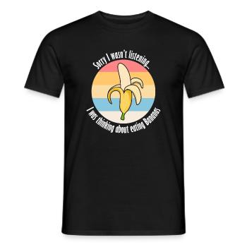 Eating Bananas Cute Exotic Fruits - Men's T-Shirt - black - Front - AI Model Male 178 light (178cm)