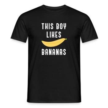 Funny Saying Eating Bananas Exotic Fruits - Men's T-Shirt - black - Front - AI Model Male 178 light (178cm)