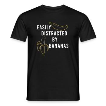Distracted by Exotic Fruits Bananas Tropical Fruit - Men's T-Shirt - black - Front - AI Model Male 178 light (178cm)