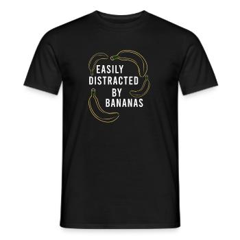 Ironic Saying Healthy Fruits Distracted by Bananas - Men's T-Shirt - black - Front - AI Model Male 178 light (178cm)