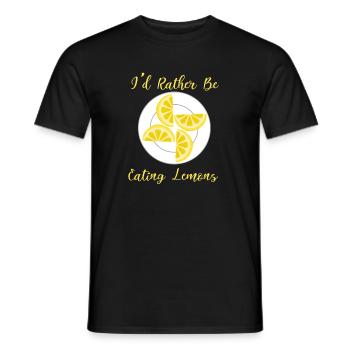 Rather Eating Lemons Summer Citrus Fruit - Men's T-Shirt - black - Front - AI Model Male 178 light (178cm)