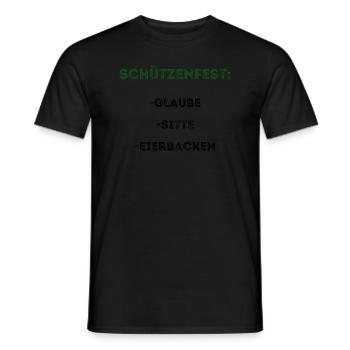Schützenfest: Glaube, Sitte, Eierbacken - Männer T-Shirt - Schwarz - Vorne - AI Model Male 178 light (178cm)