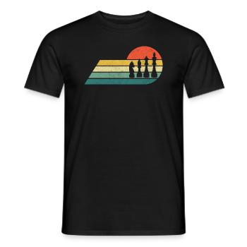 Schach retro Hobby - Männer T-Shirt - Schwarz - Vorne - AI Model Male 178 light (178cm)