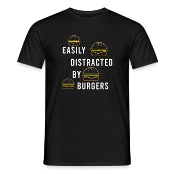 Manger des hamburgers, citation drôle, - T-shirt homme - noir - Devant - AI Model Male 178 light (178cm)