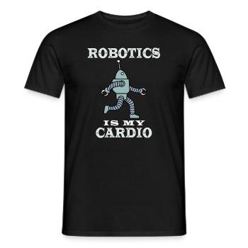 Robotik als Cardio Ironic Hobbyingenieur - Männer T-Shirt - Schwarz - Vorne - AI Model Male 178 light (178cm)