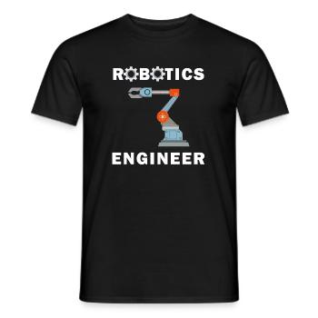 Un dicton ironique : ingénieur en robotique, - T-shirt homme - noir - Devant - AI Model Male 178 light (178cm)