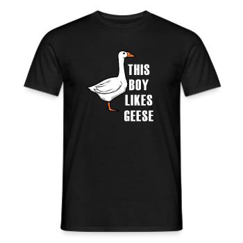 Un garçon aime les jolies oies, la vie sauvage, - T-shirt homme - noir - Devant - AI Model Male 178 light (178cm)
