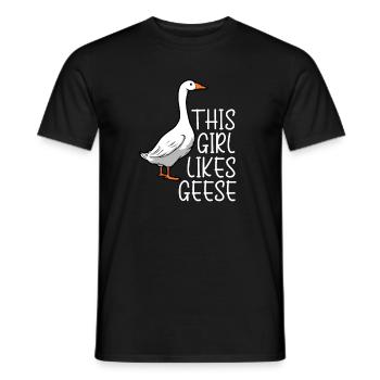 Mädchen mag Gänse Wildtier Vogel Süße Gans - Männer T-Shirt - Schwarz - Vorne - AI Model Male 178 light (178cm)