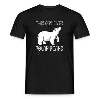 Mädchen mag Eisbären Wildnis Natur - Männer T-Shirt - Schwarz - Vorne - AI Model Male 178 light (178cm)