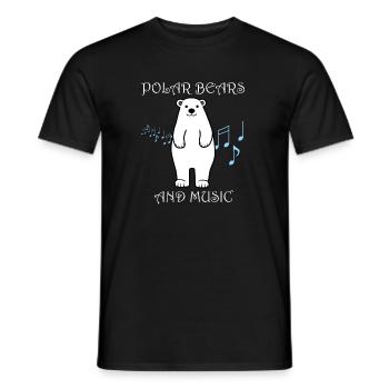 Polar Bears and Music Musician Arctic - Men's T-Shirt - black - Front - AI Model Male 178 light (178cm)