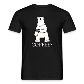 Eisbären und Kaffee Lazy Office Monday Müde - Männer T-Shirt - Schwarz - Vorne - AI Model Male 178 light (178cm)