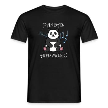 Lustiger Panda und Musiknoten Musiker Eucalyptus - Männer T-Shirt - Schwarz - Vorne - AI Model Male 178 light (178cm)