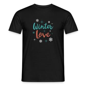 Winter Love Cozy Winter Days Hot Chocolate Snow - Men's T-Shirt - black - Front - AI Model Male 178 light (178cm)