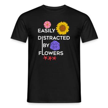 Distrait par Flower Funny Florist Professional - T-shirt homme - noir - Devant - AI Model Male 178 light (178cm)