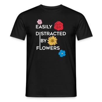 Distrait par les fleurs | Nature Gardening Florist - T-shirt homme - noir - Devant - AI Model Male 178 light (178cm)