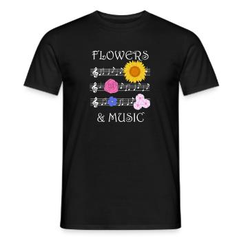 Musik- und Blumenflorist Sommer Natur Gardening - Männer T-Shirt - Schwarz - Vorne - AI Model Male 178 light (178cm)
