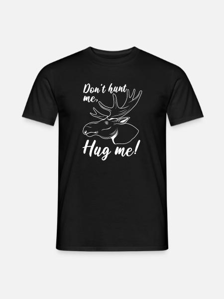 Omhels me, ironisch gezegde: eland, - Heren T-shirt - zwart