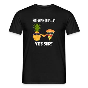 Pizza à l'ananas et à la pizza Pizzaiolo Hawaii - T-shirt homme - noir - Devant - AI Model Male 178 light (178cm)