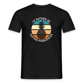 Manger des ananas, des fruits exotiques, des - T-shirt homme - noir - Devant - AI Model Male 178 light (178cm)