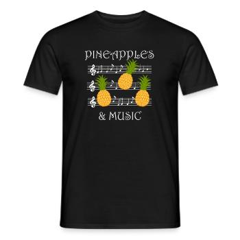 Ananas et musique Clef Musician Teacher Fruits - T-shirt homme - noir - Devant - AI Model Male 178 light (178cm)