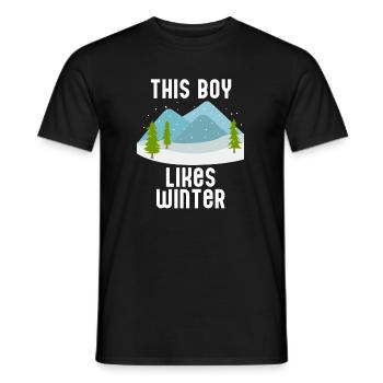 Garçon aime la saison d'hiver confortable, le - T-shirt homme - noir - Devant - AI Model Male 178 light (178cm)