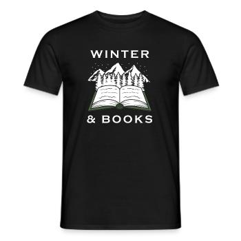 Livres de lecture d'hiver Littérature Nature - T-shirt homme - noir - Devant - AI Model Male 178 light (178cm)
