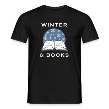 Journées d'hiver : livres, lecture, littérature, - T-shirt homme - noir - Devant - AI Model Male 178 light (178cm)