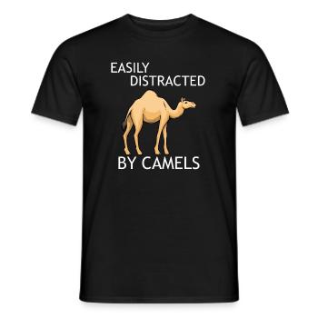 Ablenkt von Kamelen Ironisches Sprichwort - Männer T-Shirt - Schwarz - Vorne - AI Model Male 178 light (178cm)