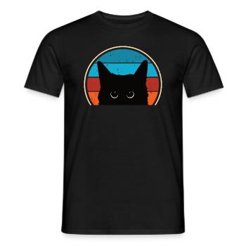 Funny Cat Look - Men's T-Shirt - black - Front - AI Model Male 178 light (178cm)