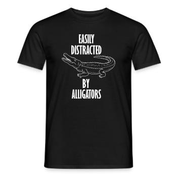 Ablenkt von Alligatoren, Wildtieren, Reptilien, - Männer T-Shirt - Schwarz - Vorne - AI Model Male 178 light (178cm)