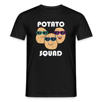 Hobby Chef Potatoe Squad Ironic Saying Vegetables - Men's T-Shirt - black - Front - AI Model Male 178 light (178cm)