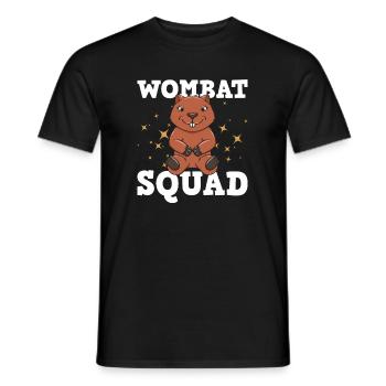 Wombat Squad Funny Rodent Cute Australian Wombat - Men's T-Shirt - black - Front - AI Model Male 178 light (178cm)
